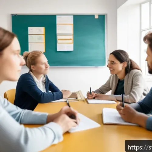 Home 30 프랑스어 공인 시험 종류 - A detailed classroom scene in a modern Swedish language school, showing diverse adult students prepa...